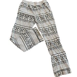 Victoria's Secret Black White Cotton Modal Pajama Pants Geometric EUC Worn <5x